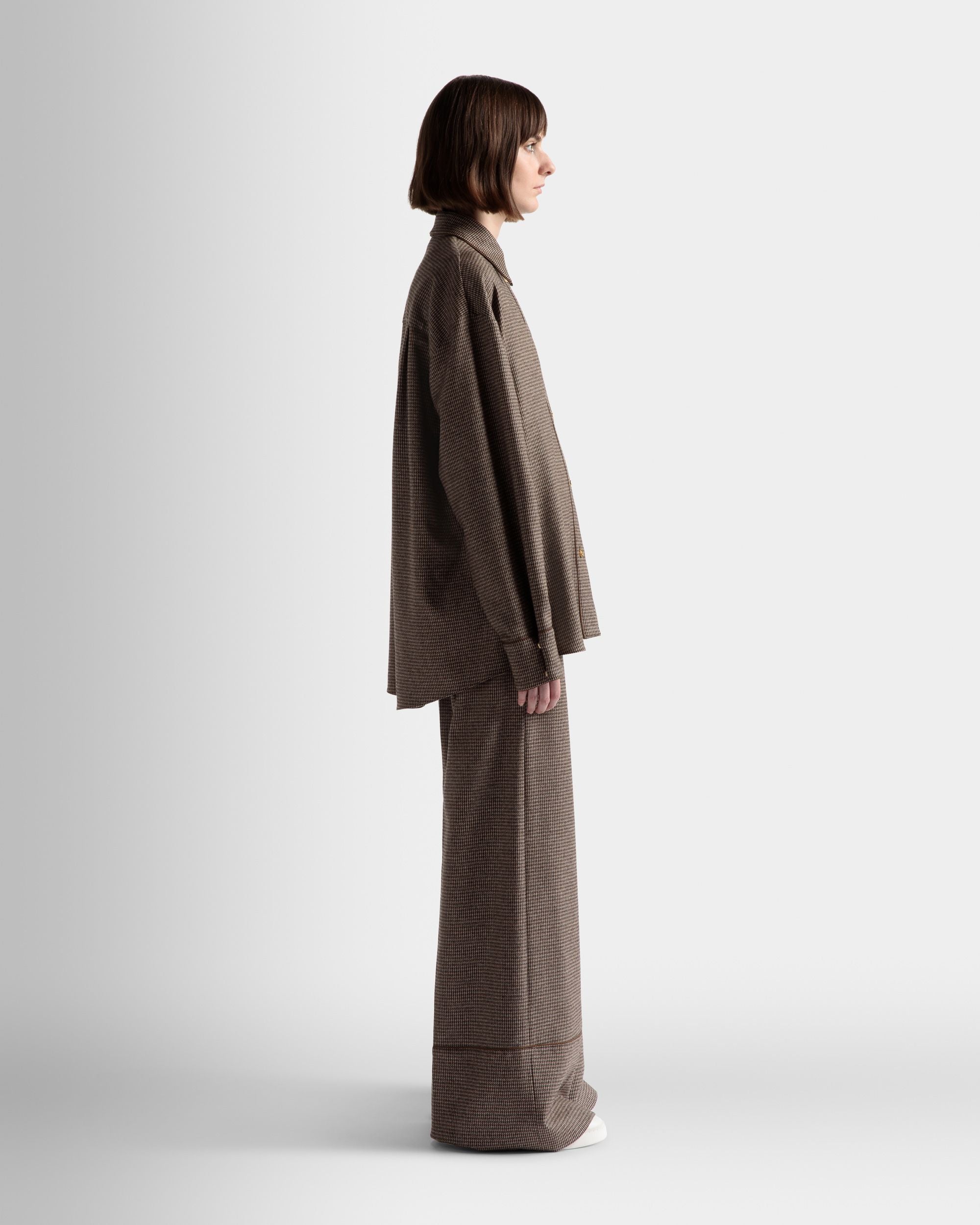 ハウンドトゥース シャツ デザートブラウン ウール - 女性 - Bally - 05