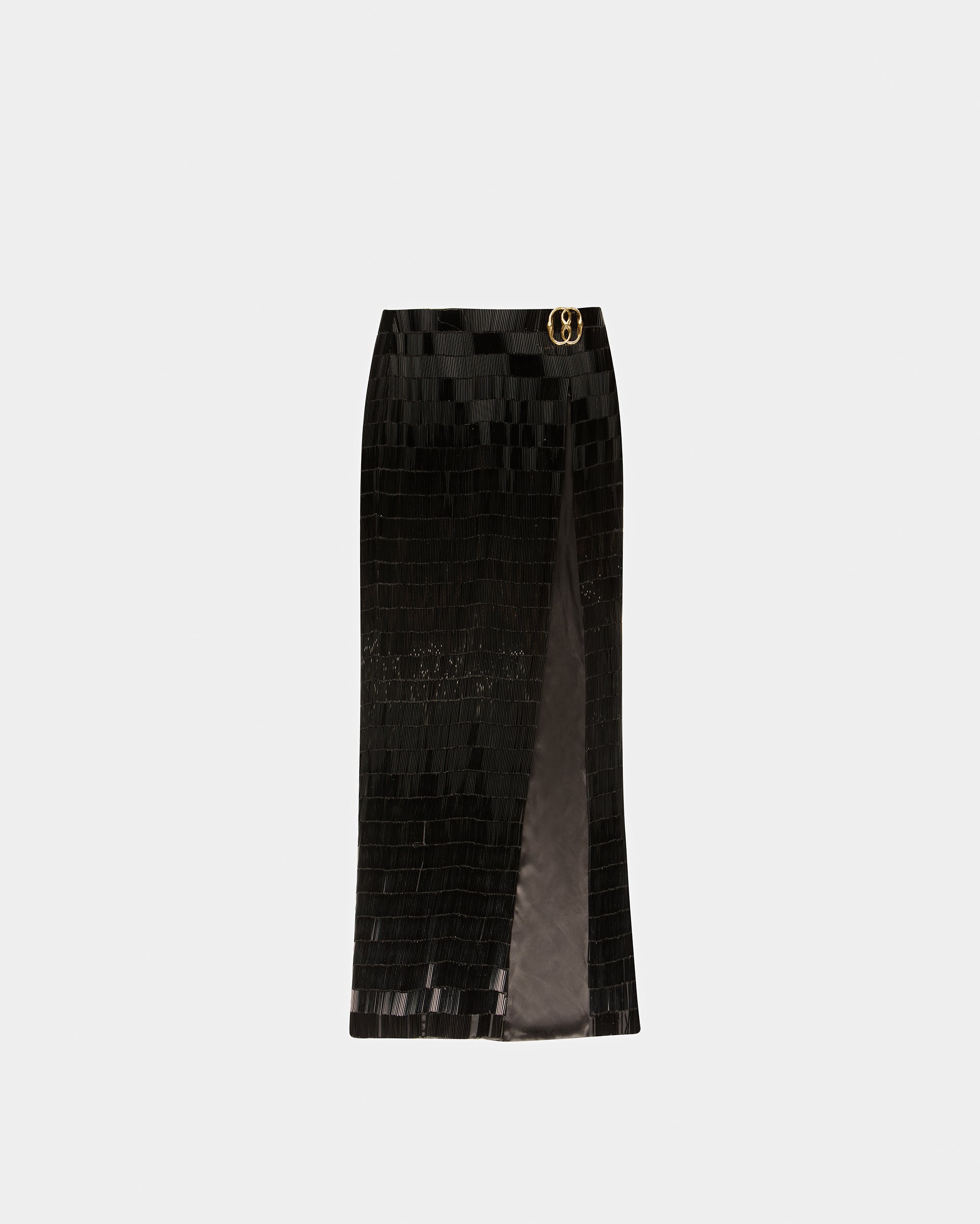 サイド スプリット シルク スカート ブラック - 女性 - Bally - 06