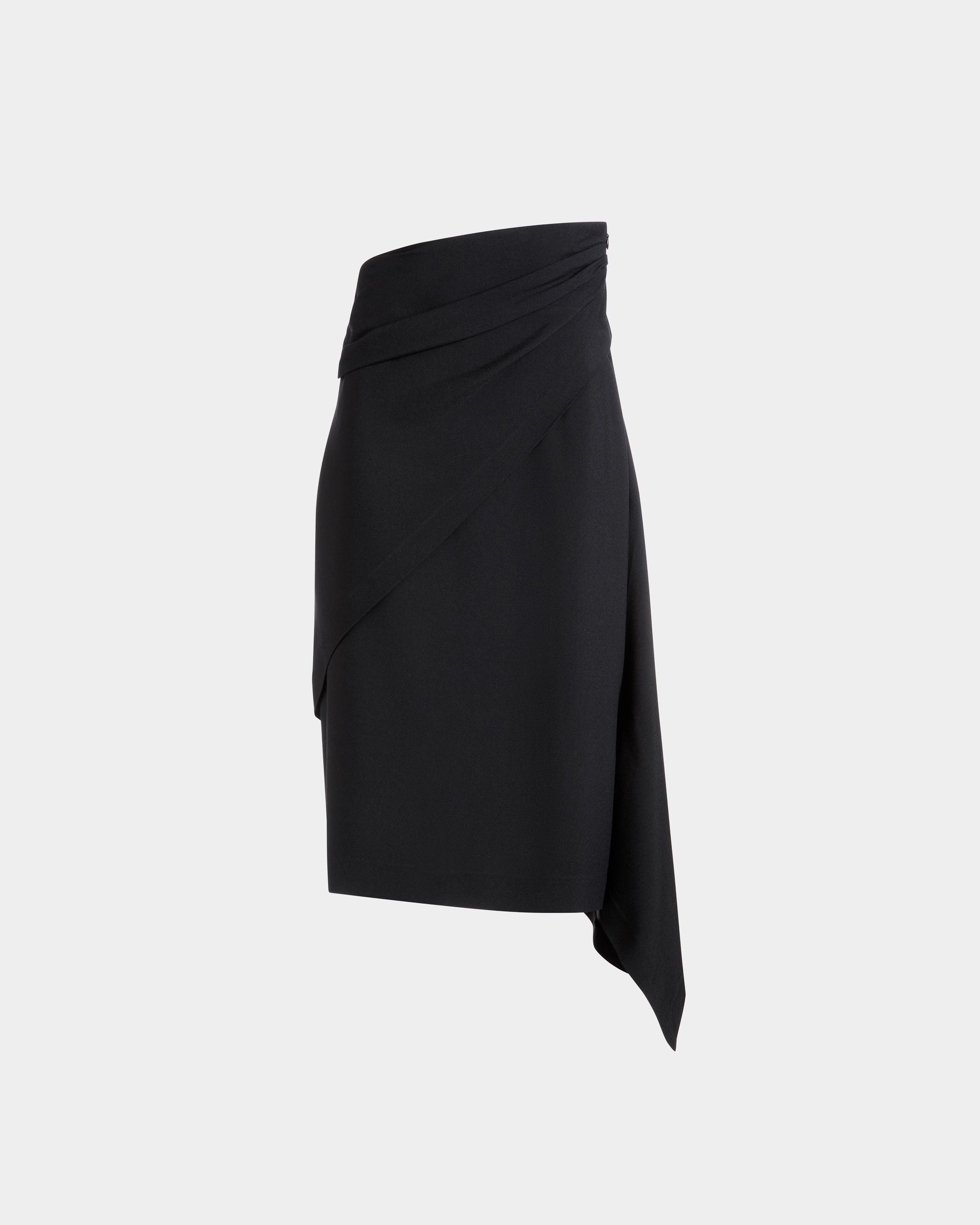 アシンメトリー ミディスカート ブラック フルイド Crepe - 女性 - Bally - 01