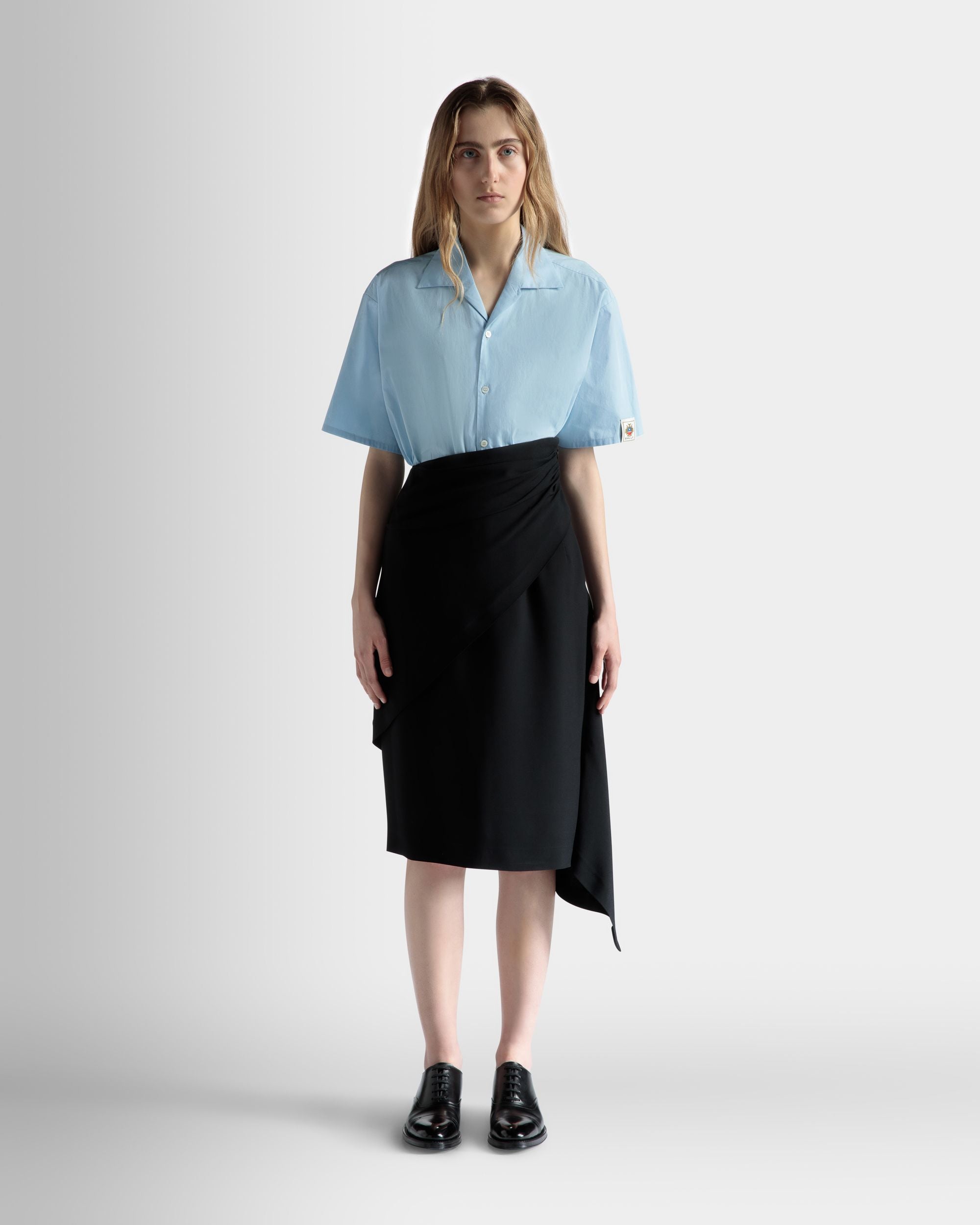 アシンメトリー ミディスカート ブラック フルイド Crepe - 女性 - Bally - 02