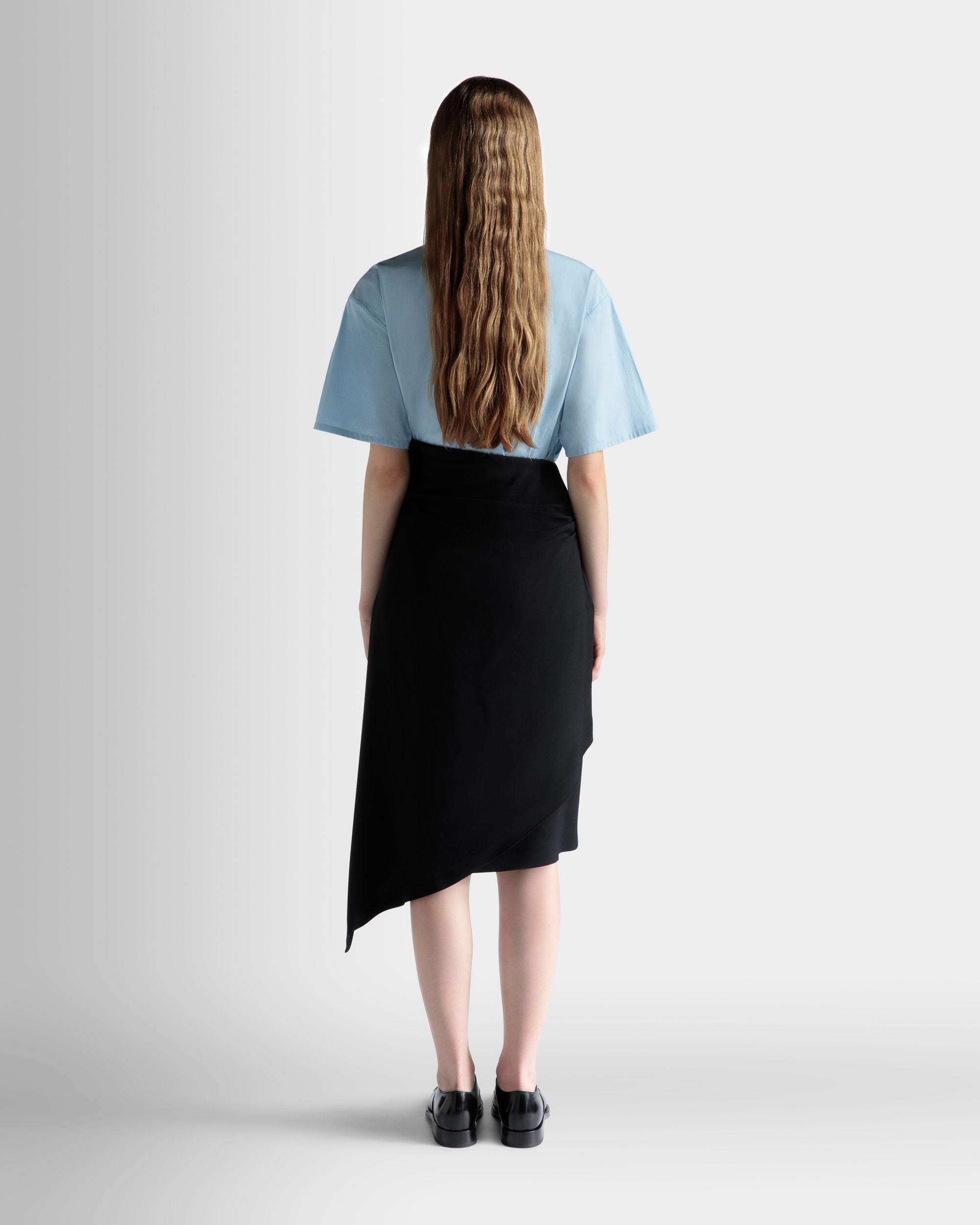 アシンメトリー ミディスカート ブラック フルイド Crepe - 女性 - Bally - 06