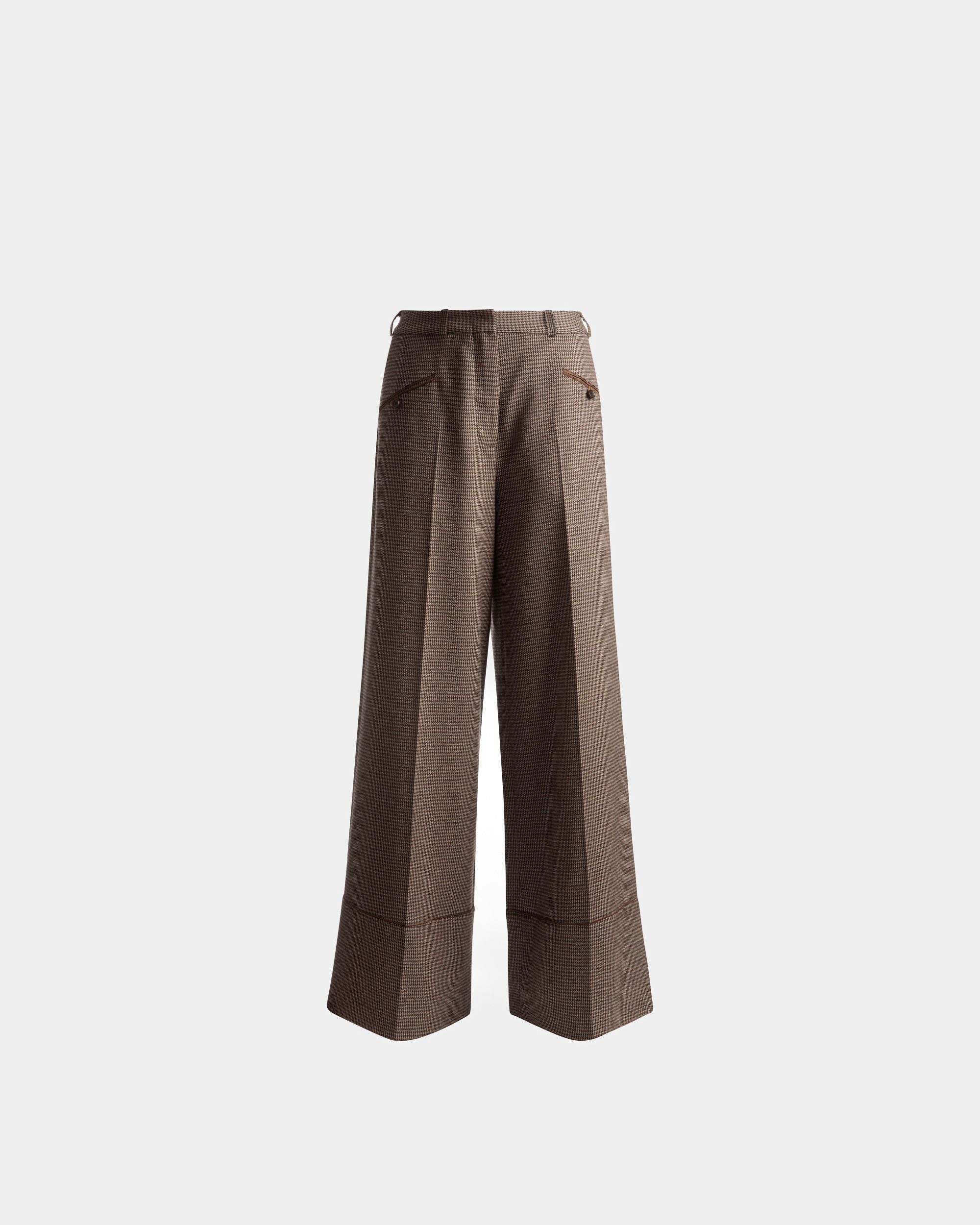 ハウンドトゥース パンツ デザートブラウン ウール - 女性 - Bally - 01
