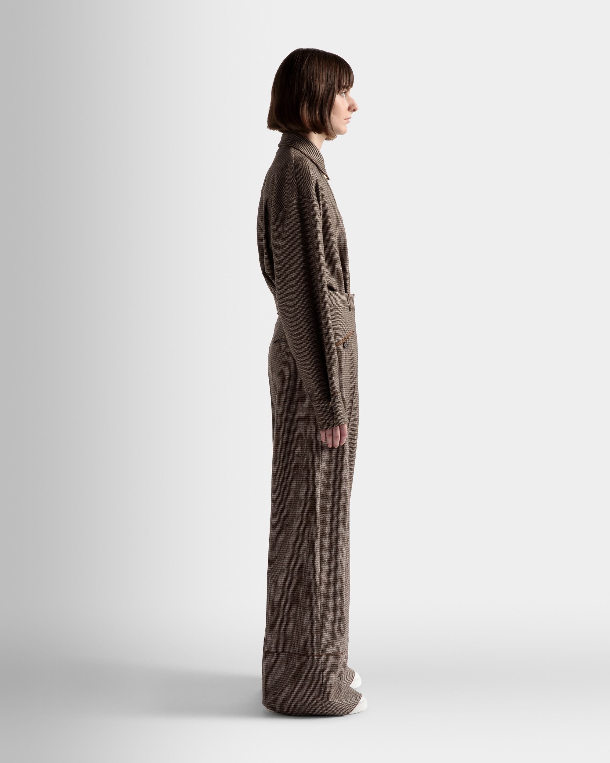 ハウンドトゥース パンツ デザートブラウン ウール - 女性 - Bally - 05