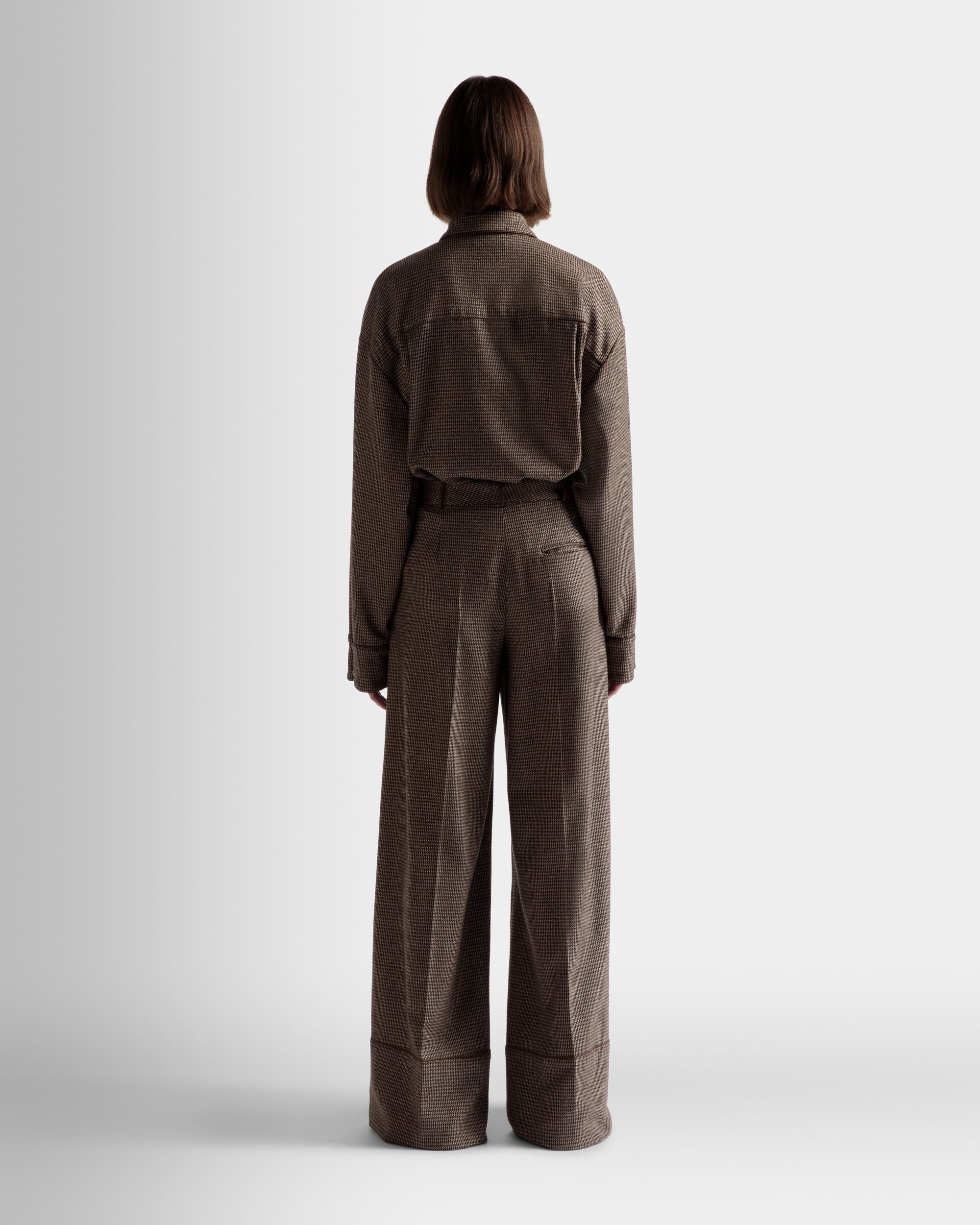 ハウンドトゥース パンツ デザートブラウン ウール - 女性 - Bally - 06