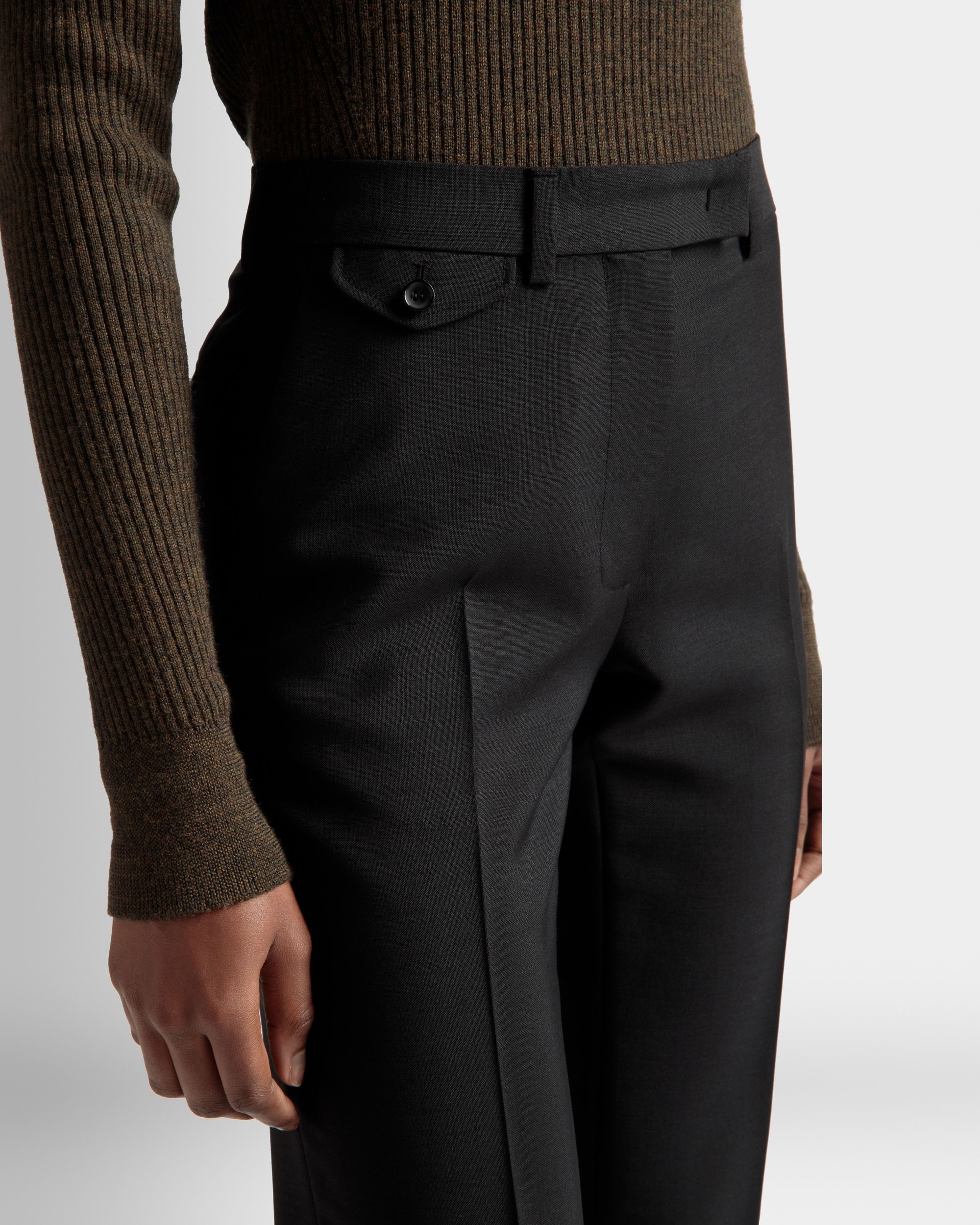 テーラード ストレートパンツ ブラック モヘアウールブレンド - 女性 - Bally - 04