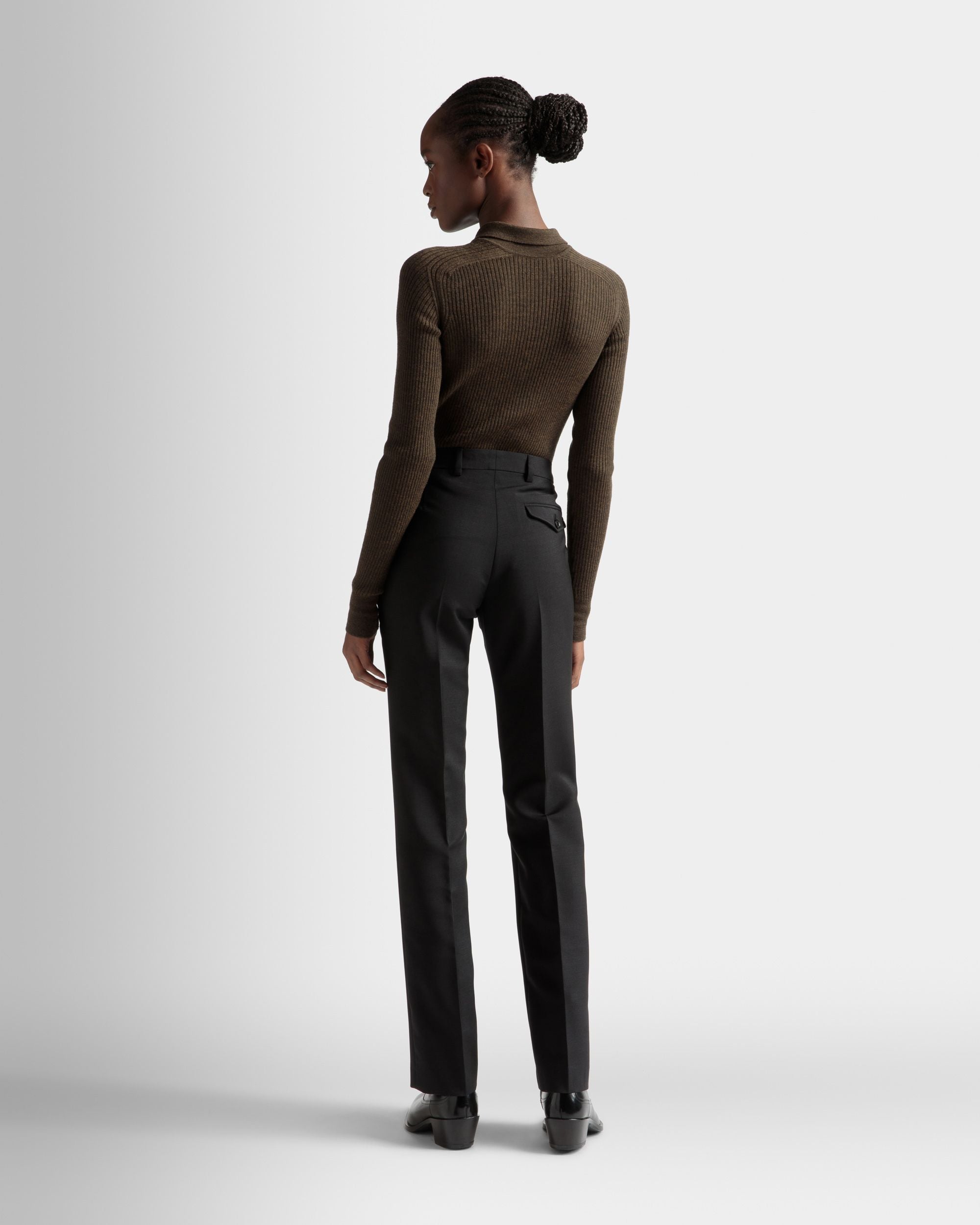 テーラード ストレートパンツ ブラック モヘアウールブレンド - 女性 - Bally - 06