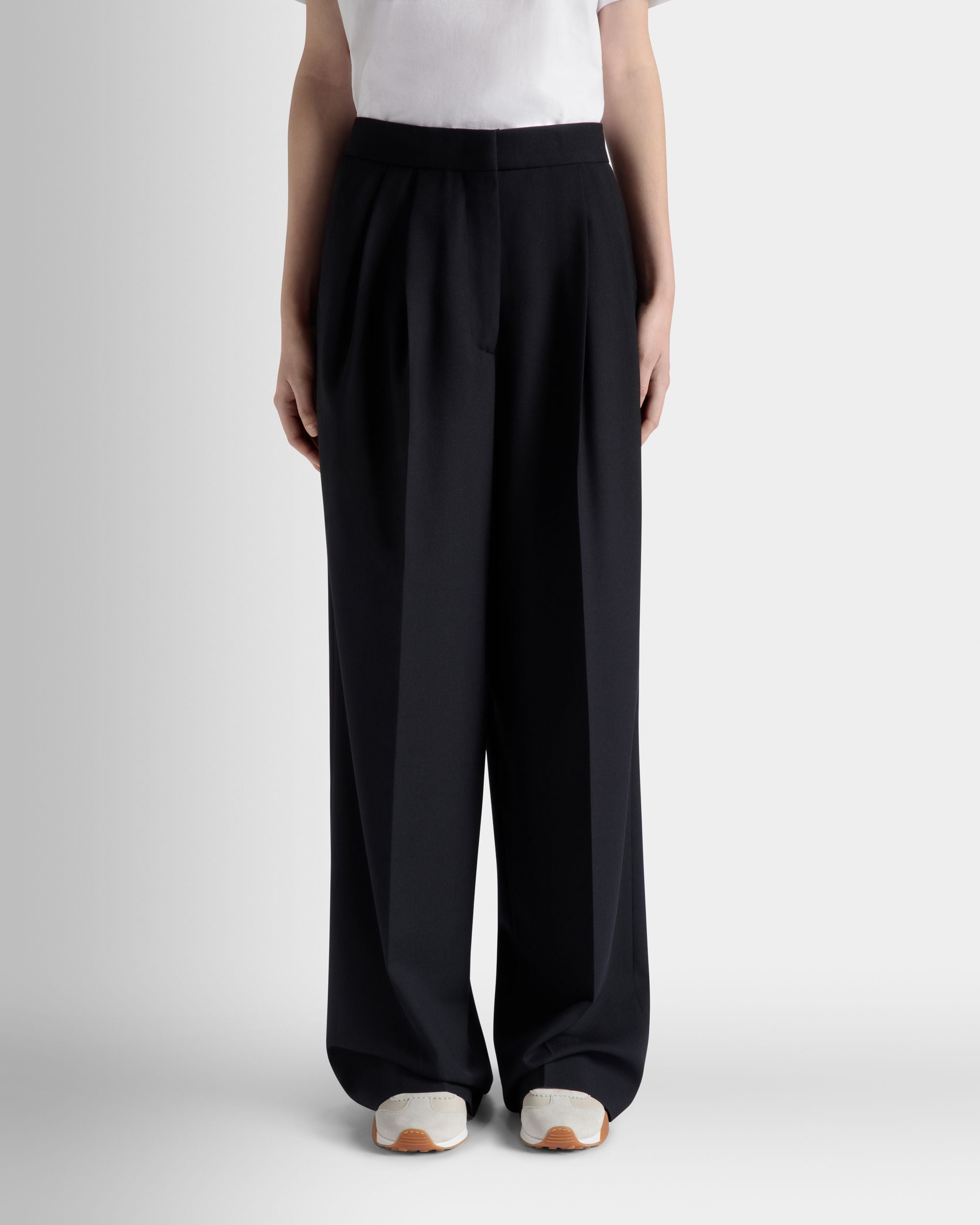 ワイドパンツ Navy Blue ウールブレンド - 女性 - Bally - 03