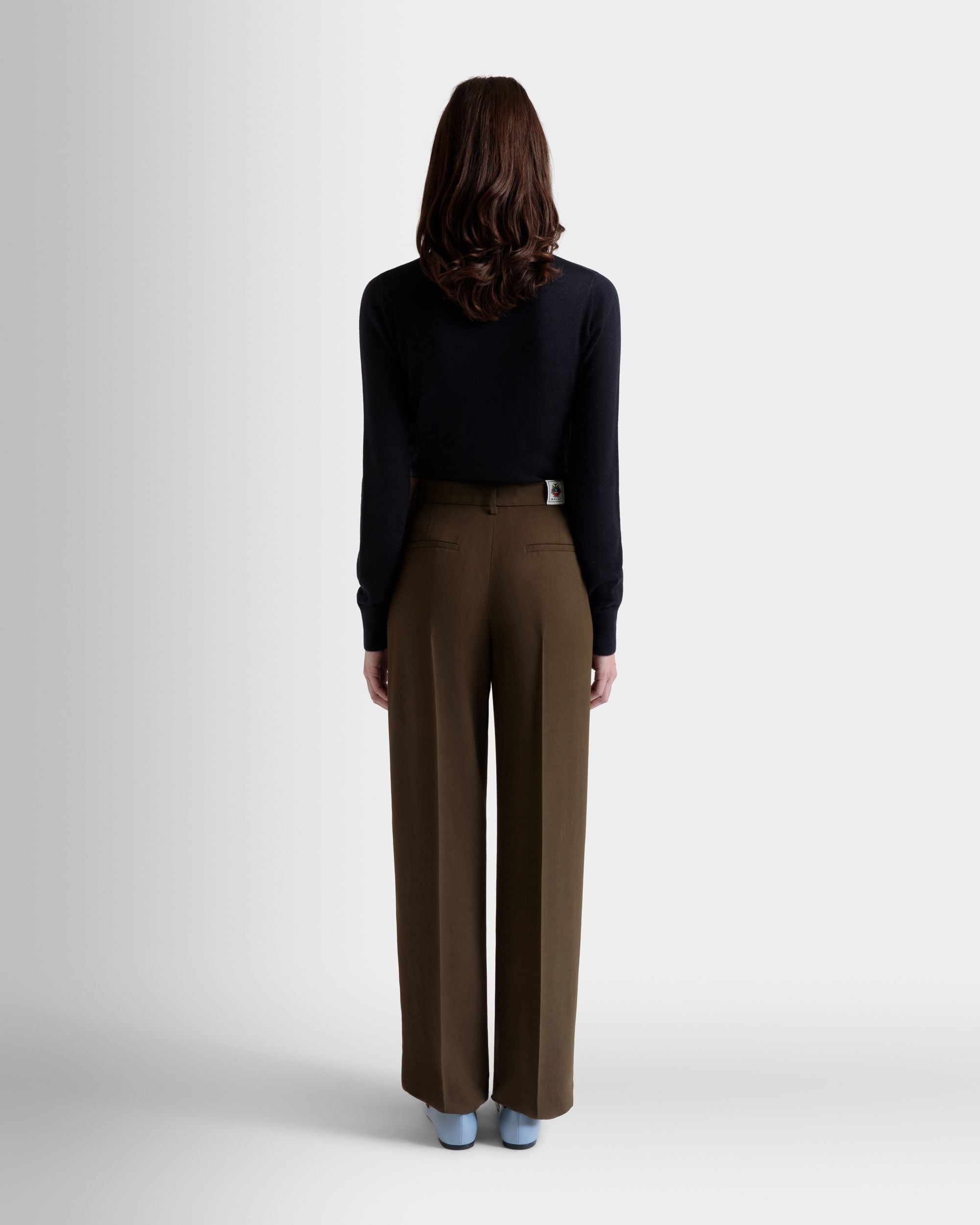 ストレートパンツ ミリタリーグリーン フルイドギャバジン - 女性 - Bally - 06