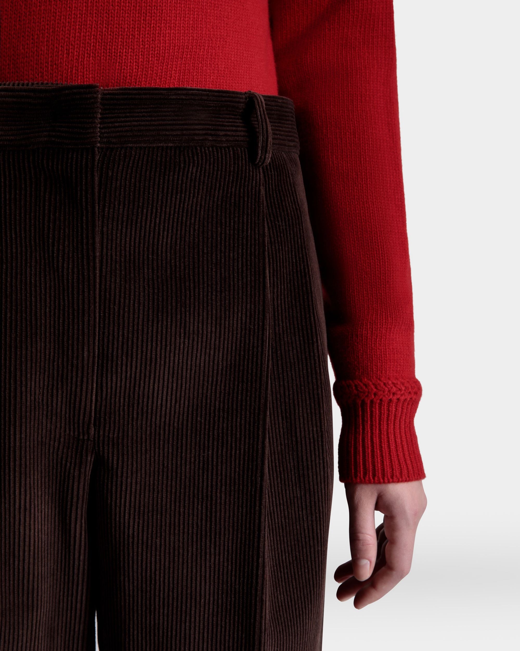 Winter Capsule タック パンツ エバノブラウン コットンコーデュロイ - 女性 - Bally - 03